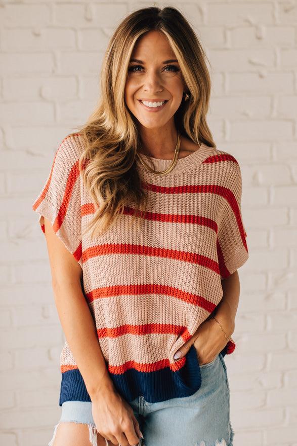 Vintage Stripe Drop Shoulder Sweater