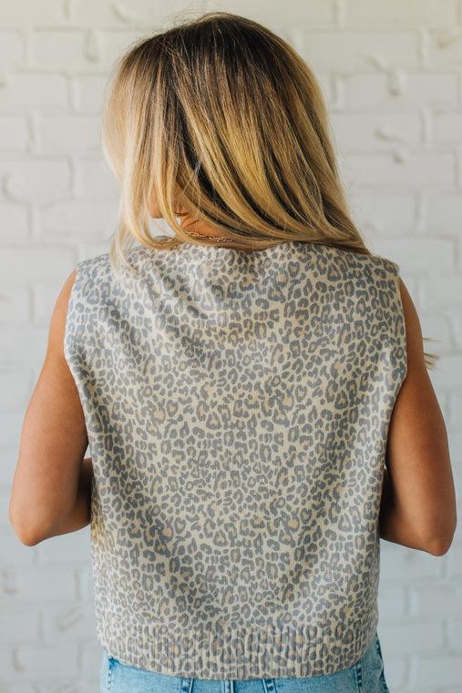 Vintage Wash Leopard Buttoned Top