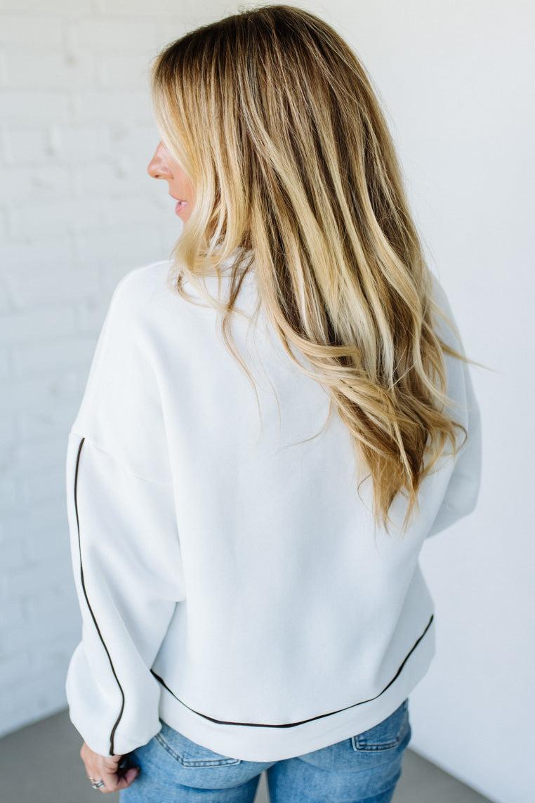 Waffled Football Fleece Pullover