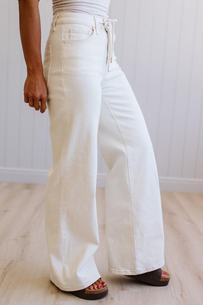 Wellington Drawstring High Rise Jeans - VERVET