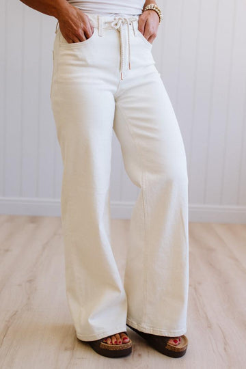 Wellington Drawstring High Rise Jeans - VERVET