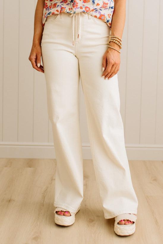 Wellington Drawstring High Rise Jeans - VERVET