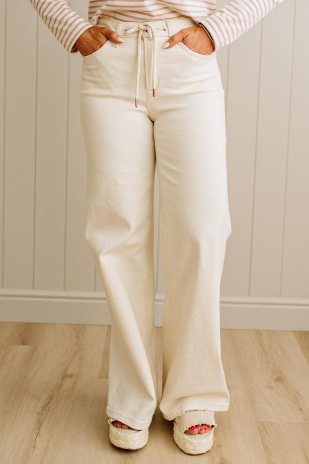 Wellington Drawstring High Rise Jeans - VERVET