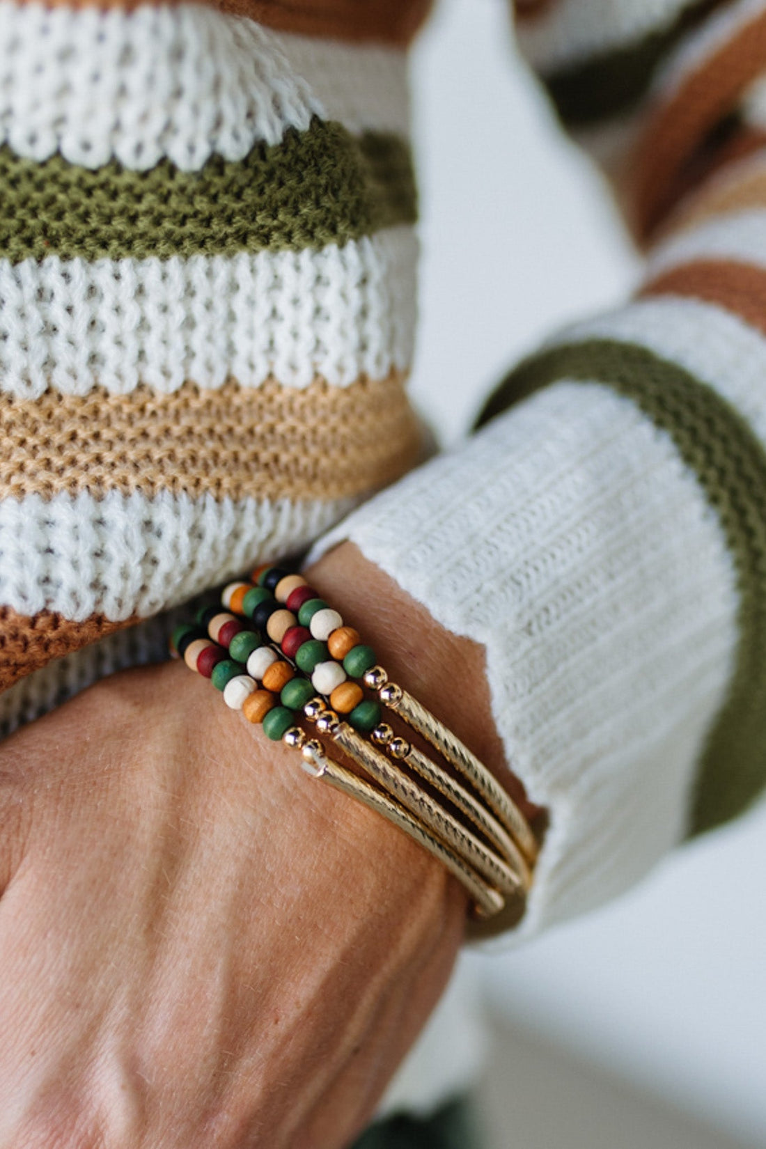 Wood Bead Stretch Bracelet Set | Multi