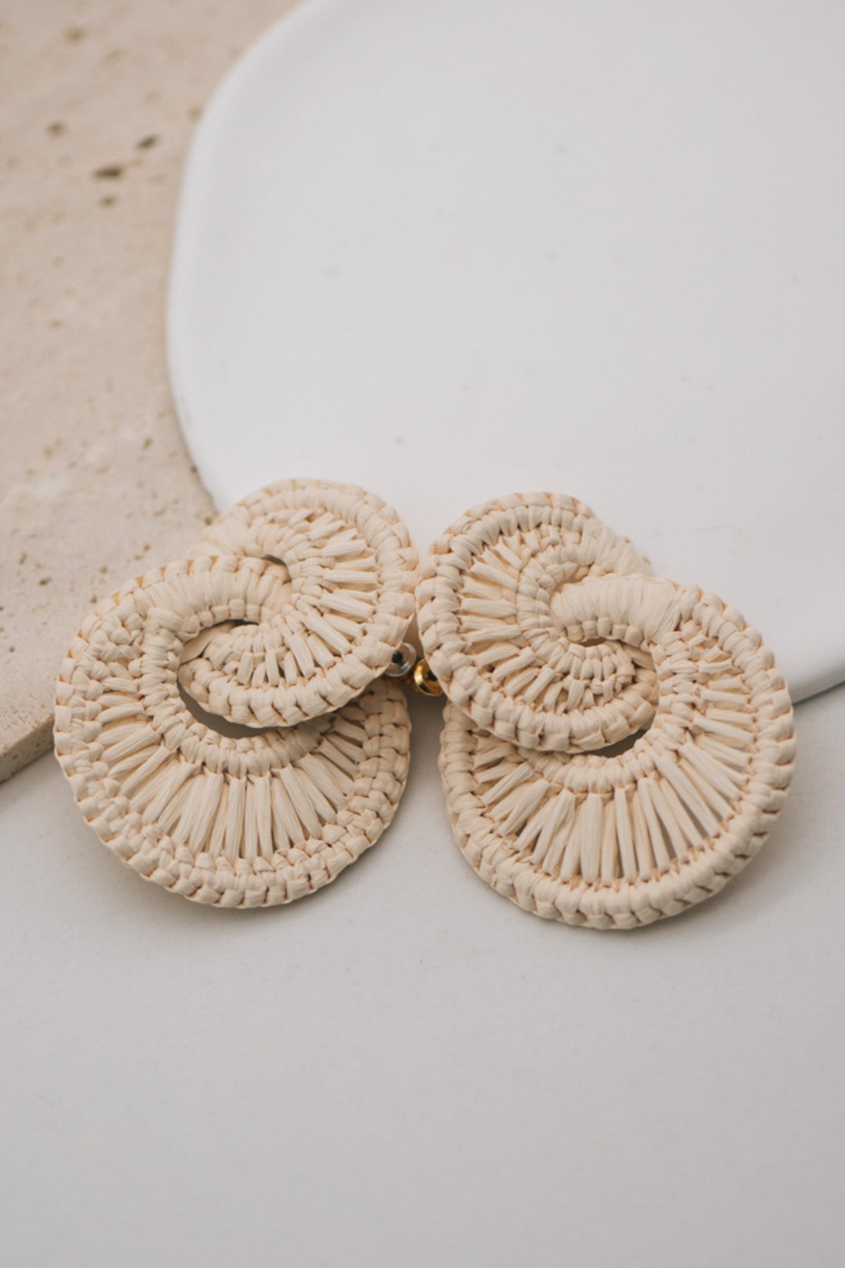 Woven Raffia Earrings