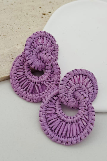 Woven Raffia Earrings